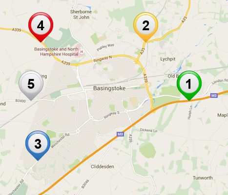 Map of Basingstoke